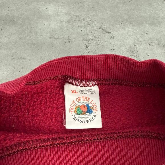 Vintage Blank Maroon Crewneck Sweatshirt Made in USA Mens Size XL - Picture 3 of 6